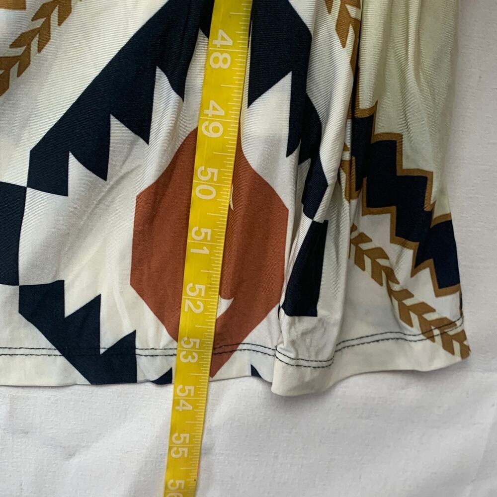 FARM Rio size small maxi dress Aztec belted cut out Multicolor Grey cream tan - Picture 9 of 12
